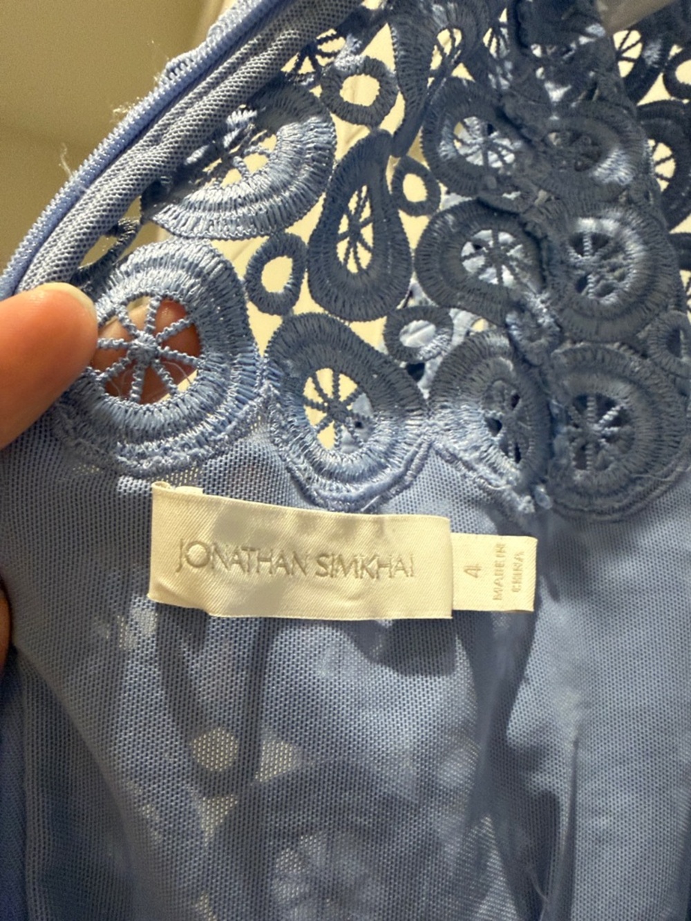 Jonathan Simkhai | Mercy Circle Lace Mini Dress Hydrangea | nwt size 4 - Picture 3 of 5